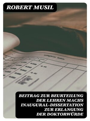 cover image of Beitrag zur Beurteilung der Lehren Machs Inaugural-Dissertation zur Erlangung der Doktorwürde